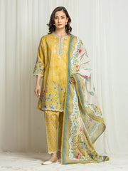 edenrobe Premium Festive Unstitched Lawn 3Pc Suit EWU6V1-33007