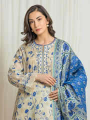edenrobe Premium Festive Unstitched Lawn 3Pc Suit EWU6V1-33008