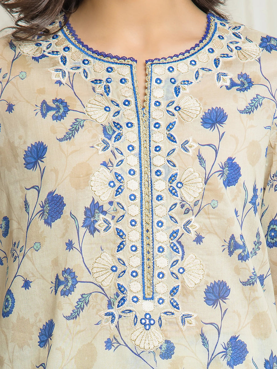 edenrobe Premium Festive Unstitched Lawn 3Pc Suit EWU6V1-33008