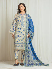 edenrobe Premium Festive Unstitched Lawn 3Pc Suit EWU6V1-33008