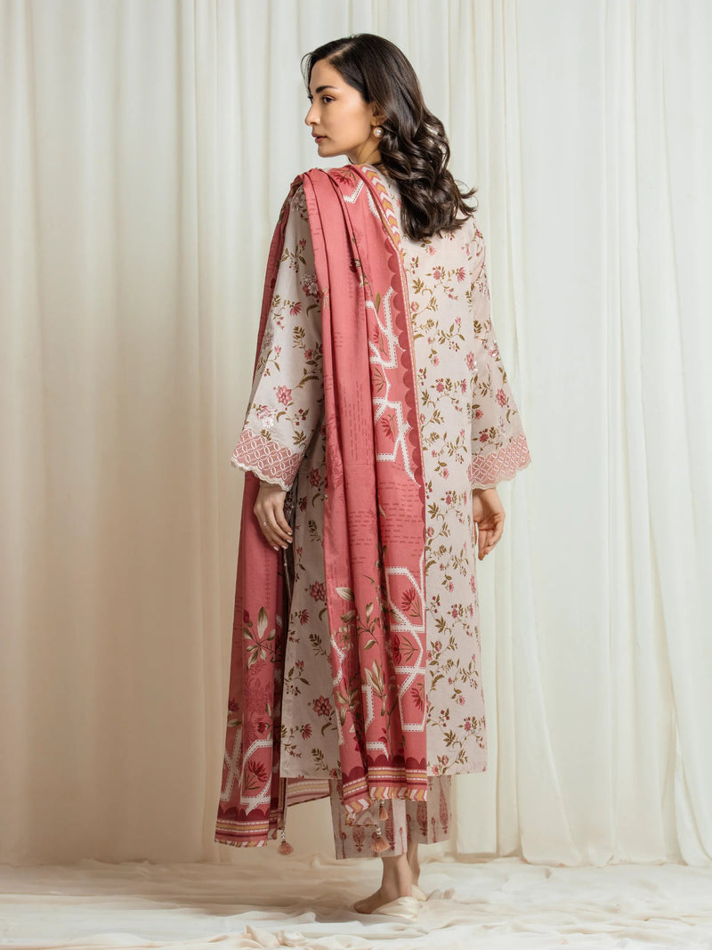 edenrobe Premium Festive Unstitched Lawn 3Pc Suit EWU6V1-33009