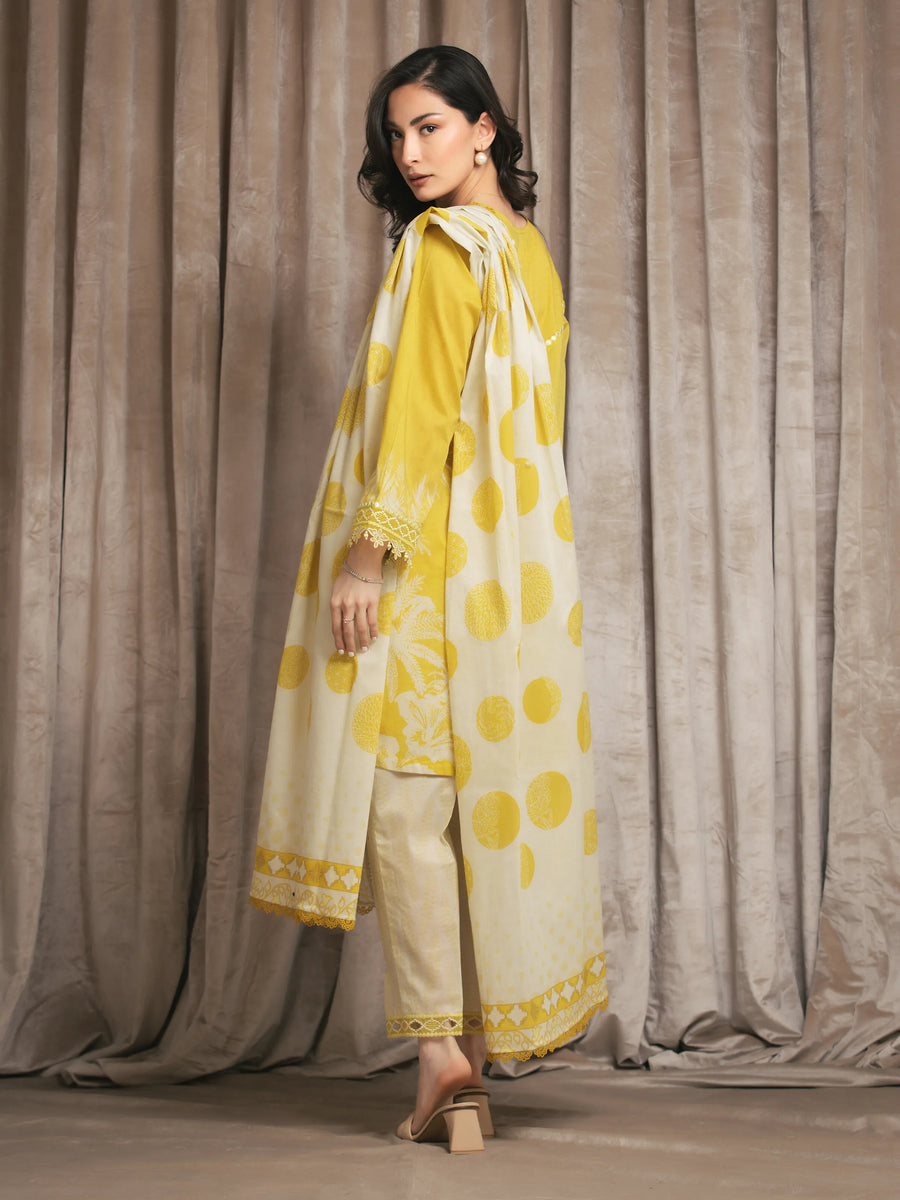 edenrobe Premium Festive Unstitched Lawn 3Pc Suit EWU6V1-33011