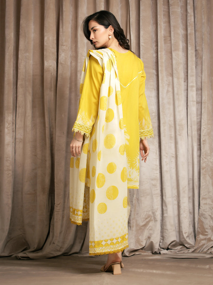 edenrobe Premium Festive Unstitched Lawn 3Pc Suit EWU6V1-33011