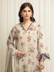 edenrobe Premium Embroidered Lawn Unstitched 3Pc Suit EWU6V1-33012