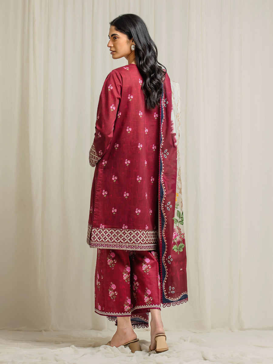 edenrobe Premium Festive Unstitched Lawn 3Pc Suit EWU6V1-33013