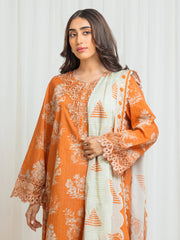 edenrobe Premium Festive Unstitched Lawn 3Pc Suit EWU6V1-33015