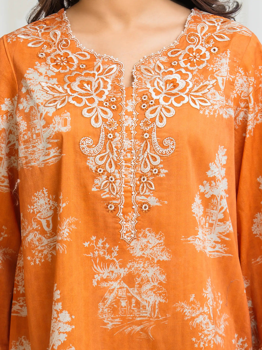 edenrobe Premium Festive Unstitched Lawn 3Pc Suit EWU6V1-33015