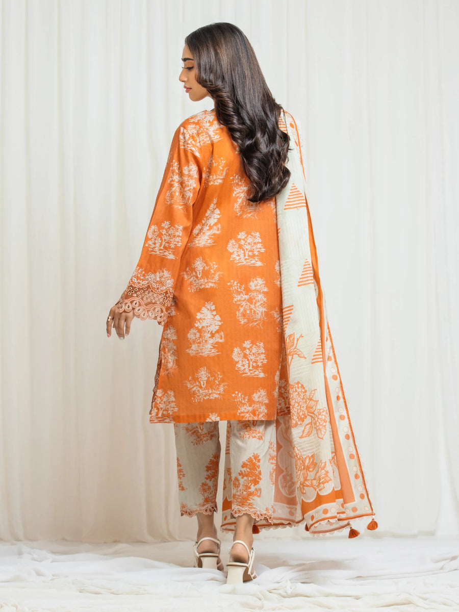 edenrobe Premium Festive Unstitched Lawn 3Pc Suit EWU6V1-33015