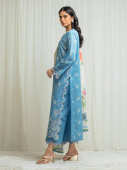 edenrobe Premium Embroidered Lawn Unstitched 3Pc Suit EWU6V1-33016