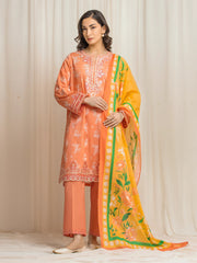 edenrobe Premium Festive Unstitched Lawn 3Pc Suit EWU6V1-33017