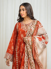 edenrobe Premium Festive Unstitched Lawn 3Pc Suit EWU6V1-33018
