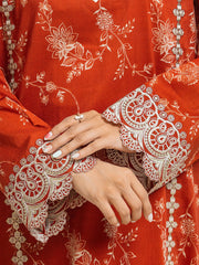edenrobe Premium Festive Unstitched Lawn 3Pc Suit EWU6V1-33018