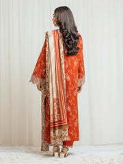 edenrobe Premium Festive Unstitched Lawn 3Pc Suit EWU6V1-33018