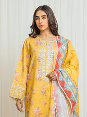 edenrobe Premium Festive Unstitched Lawn 3Pc Suit EWU6V1-33019