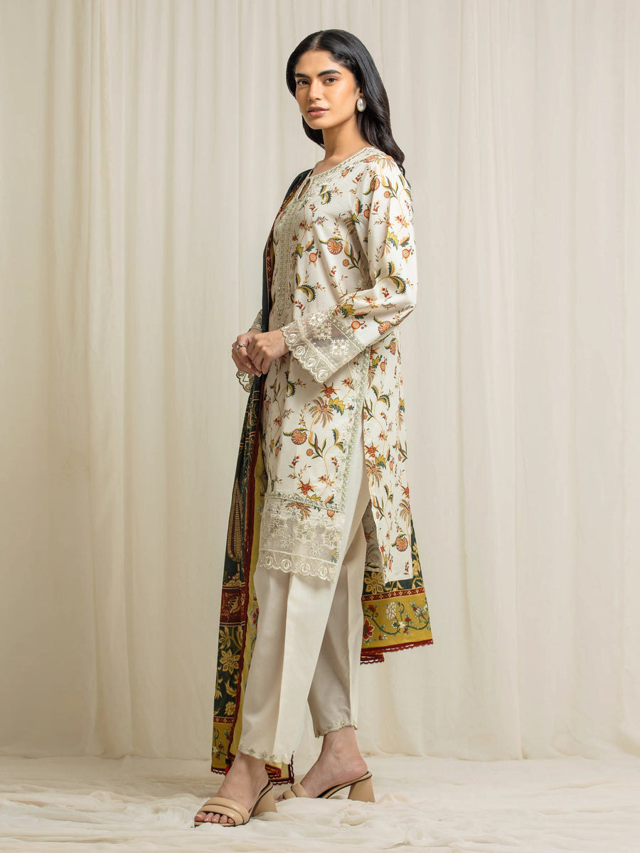 edenrobe Premium Festive Unstitched Lawn 3Pc Suit EWU6V1-33022