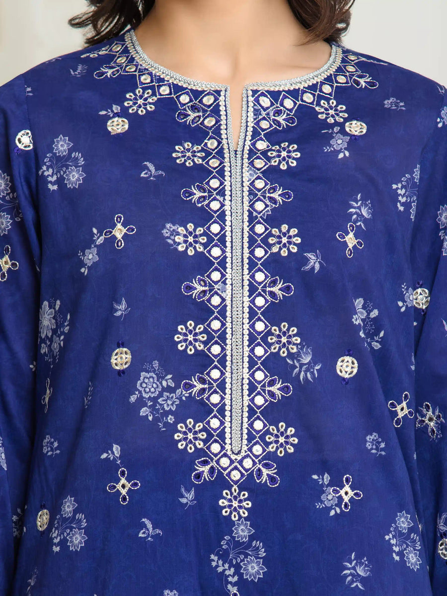 edenrobe Premium Festive Unstitched Lawn 3Pc Suit EWU6V1-33024
