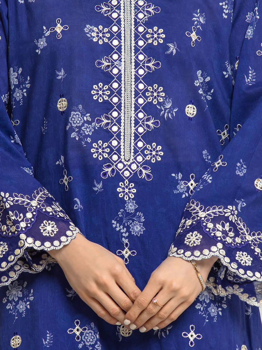 edenrobe Premium Festive Unstitched Lawn 3Pc Suit EWU6V1-33024