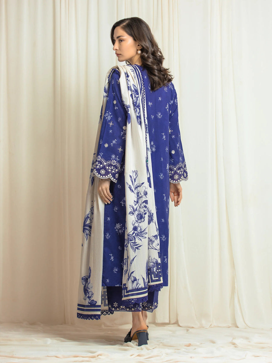 edenrobe Premium Festive Unstitched Lawn 3Pc Suit EWU6V1-33024