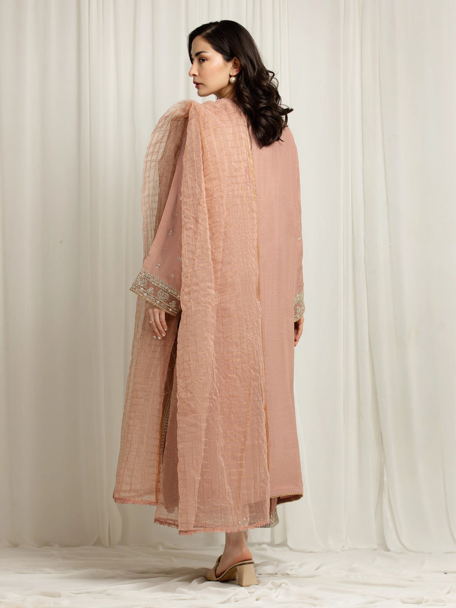 edenrobe Premium Unstitched Embroidered Silk 3Pc Suit EWU6V16-32095