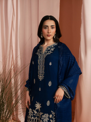 edenrobe Festive Unstitched Embroidered Silk 3Pc Suit EWU6V16-32096