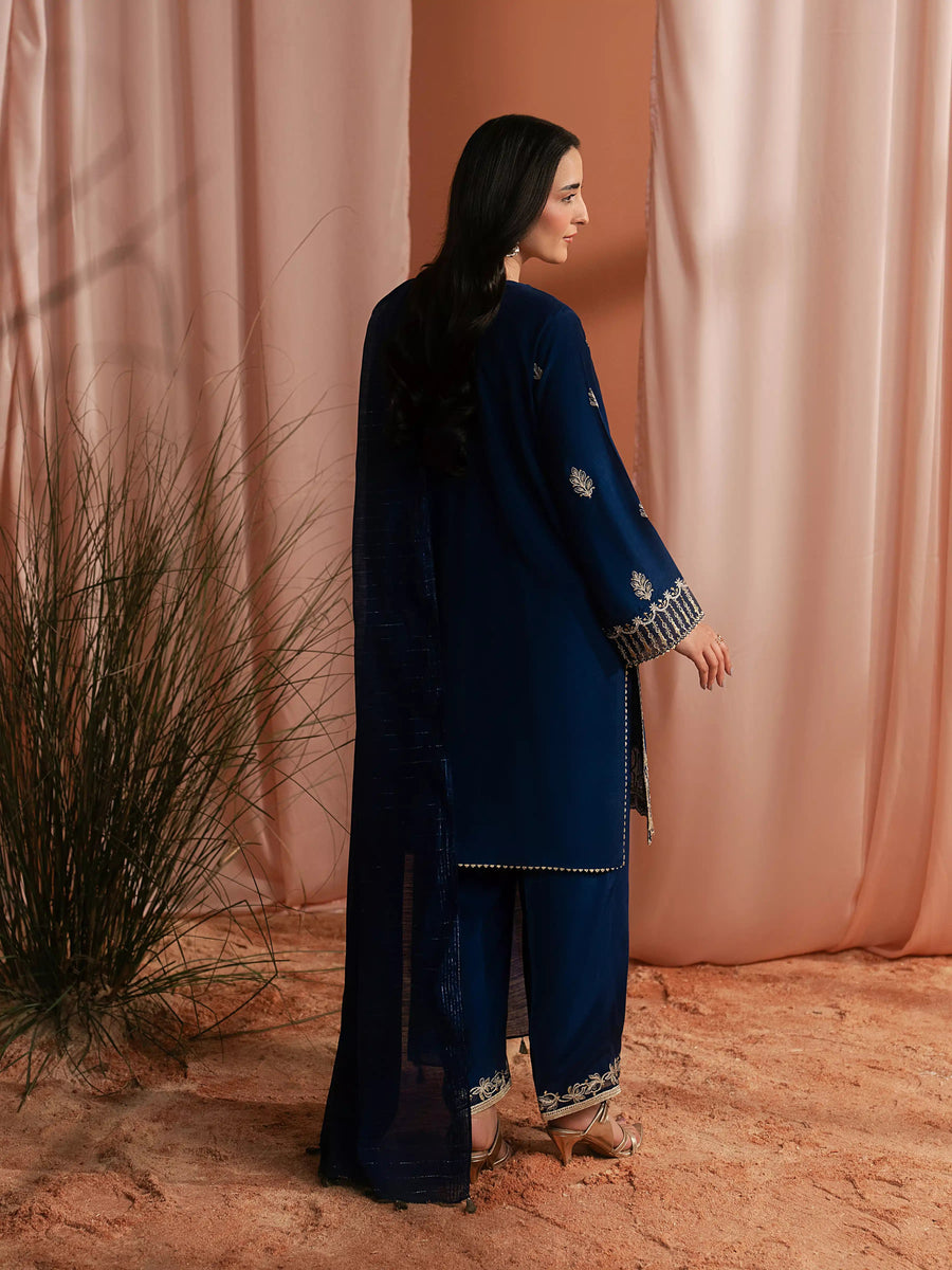 edenrobe Festive Unstitched Embroidered Silk 3Pc Suit EWU6V16-32096