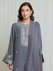 edenrobe Premium Unstitched Embroidered Silk 3Pc Suit EWU6V16-32097