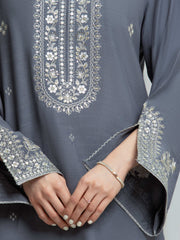 edenrobe Premium Unstitched Embroidered Silk 3Pc Suit EWU6V16-32097