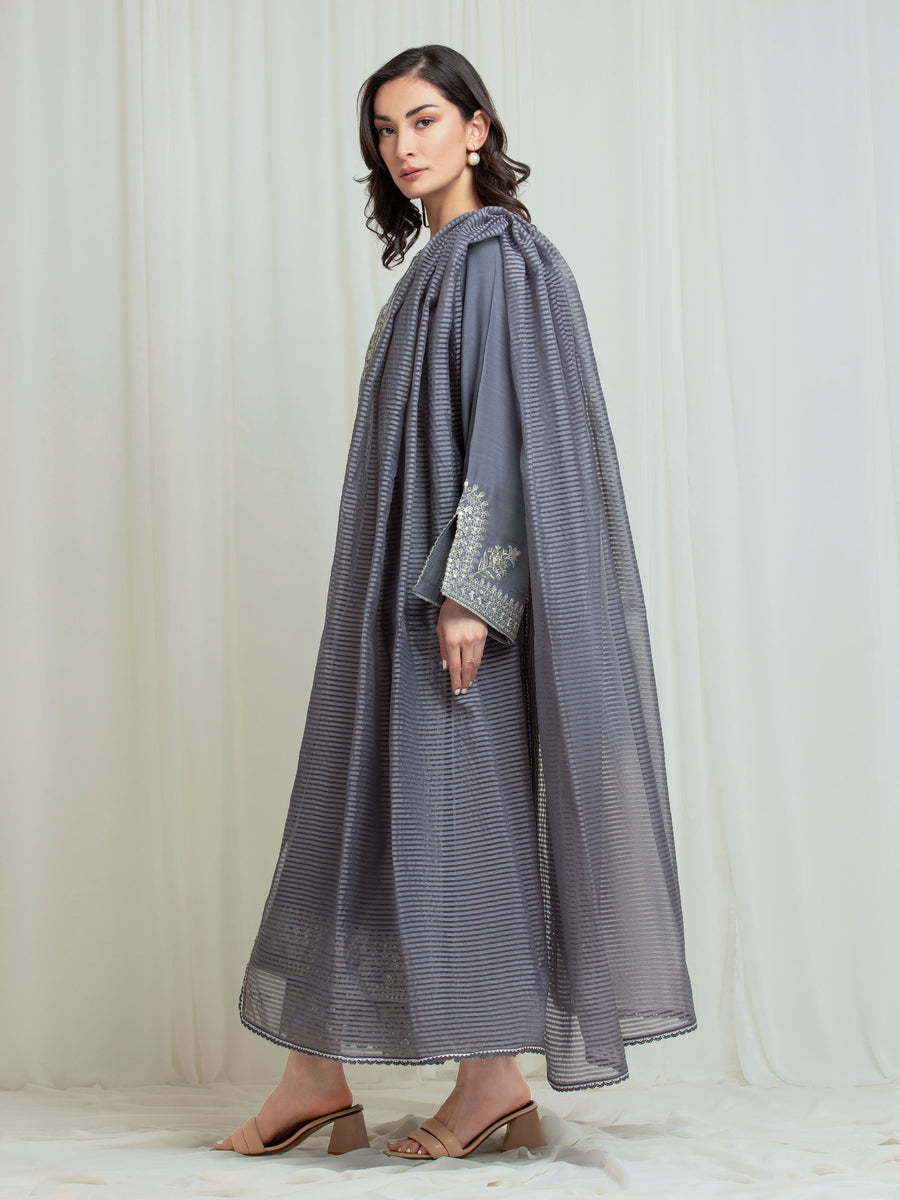 edenrobe Premium Unstitched Embroidered Silk 3Pc Suit EWU6V16-32097
