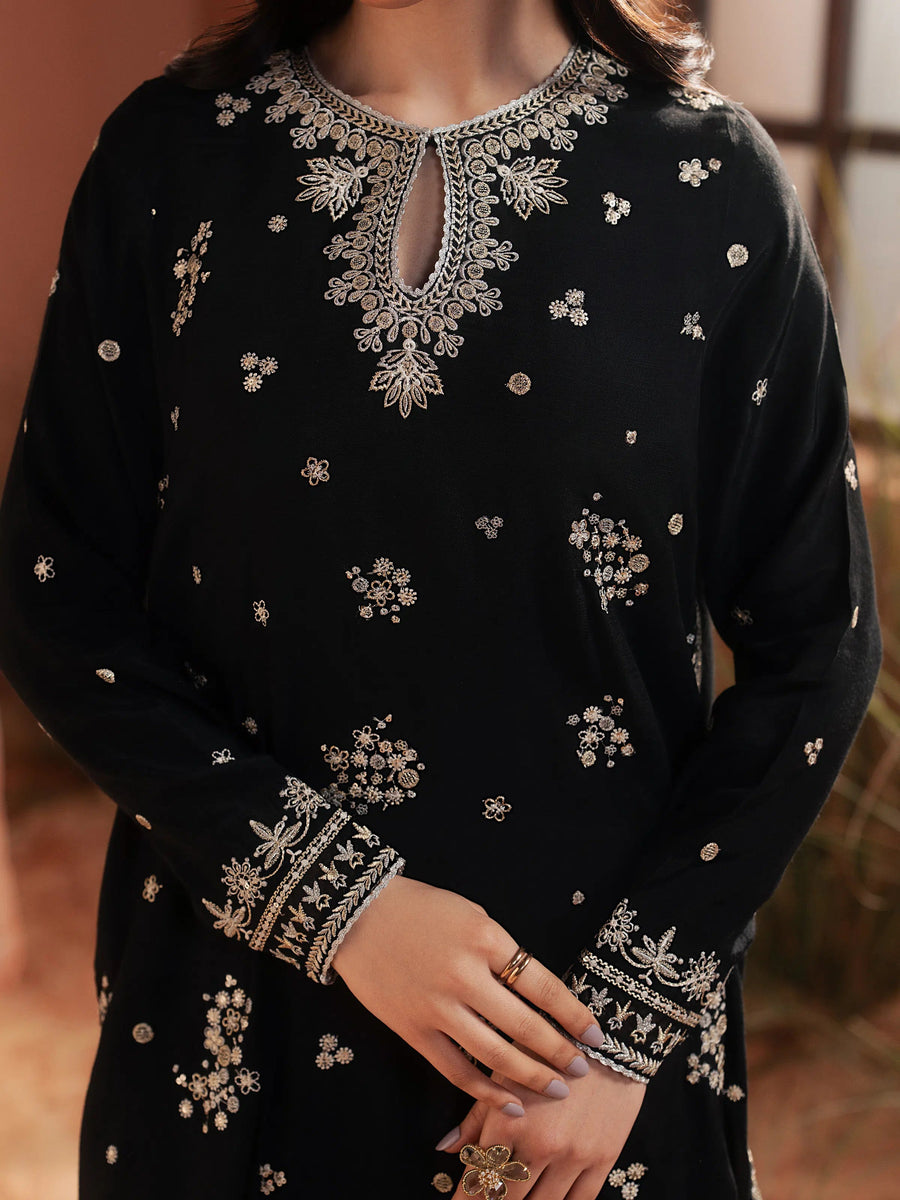 edenrobe Premium Unstitched Embroidered Silk 3Pc Suit EWU6V16-32099