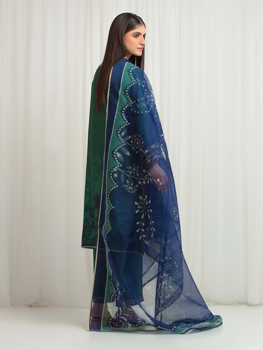 edenrobe Premium Unstitched Embroidered Silk 3Pc Suit EWU6V16-33531