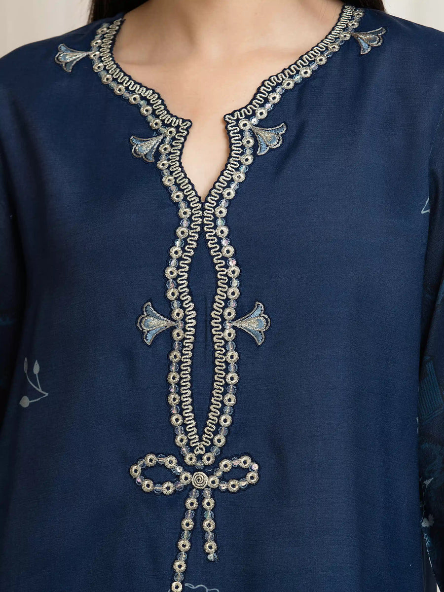 edenrobe Premium Unstitched Embroidered Silk 3Pc Suit EWU6V16-33532