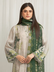 edenrobe Premium Unstitched Embroidered Silk 3Pc Suit EWU6V16-33534