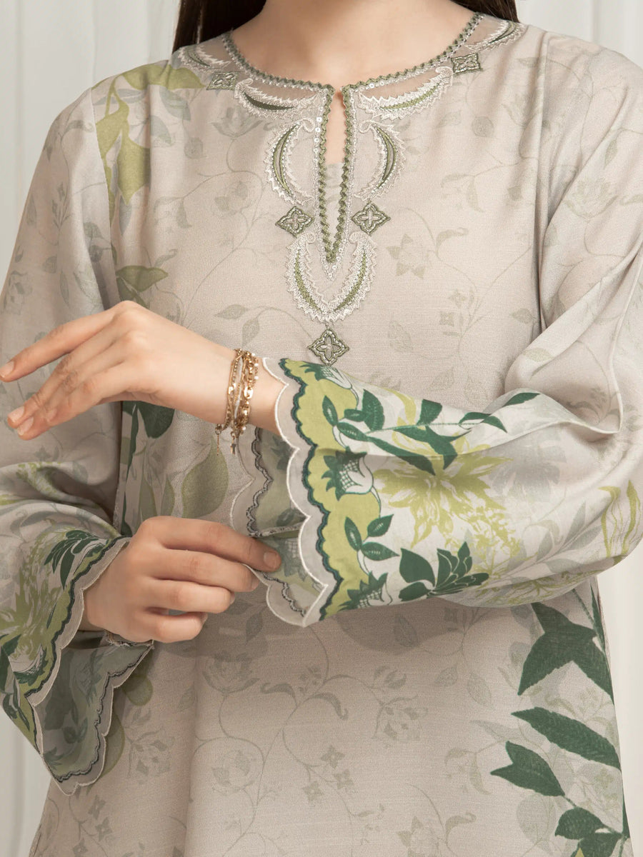 edenrobe Premium Unstitched Embroidered Silk 3Pc Suit EWU6V16-33534