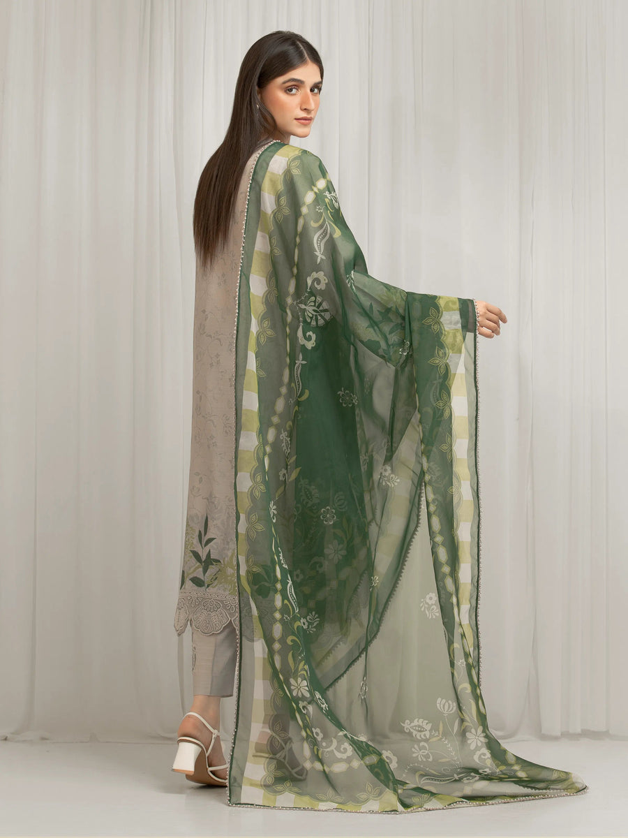 edenrobe Premium Unstitched Embroidered Silk 3Pc Suit EWU6V16-33534