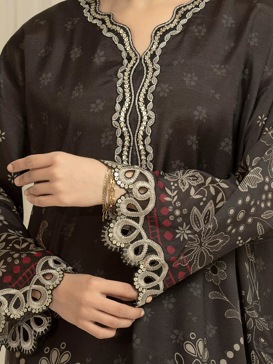 edenrobe Festive Unstitched Embroidered Silk 3Pc Suit EWU6V16-33535