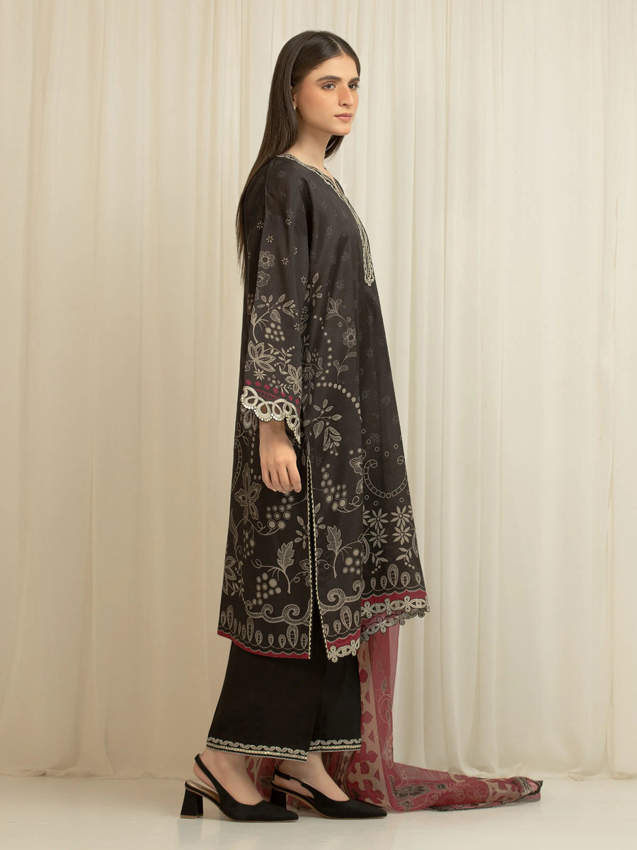 edenrobe Festive Unstitched Embroidered Silk 3Pc Suit EWU6V16-33535