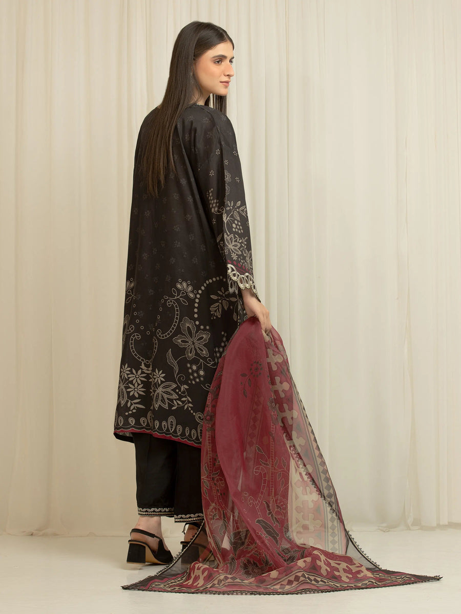 edenrobe Festive Unstitched Embroidered Silk 3Pc Suit EWU6V16-33535