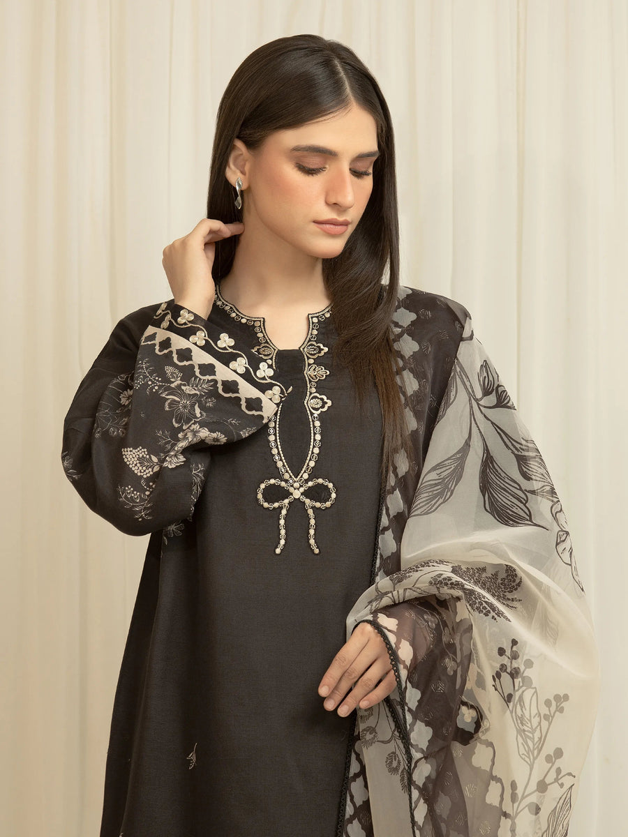 edenrobe Festive Unstitched Embroidered Silk 3Pc Suit EWU6V16-33536