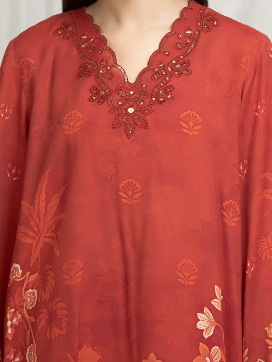 edenrobe Premium Unstitched Embroidered Silk 3Pc Suit EWU6V16-33537
