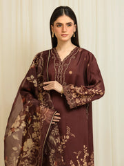 edenrobe Premium Unstitched Embroidered Silk 3Pc Suit EWU6V16-33538