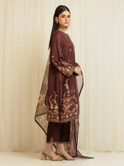 edenrobe Premium Unstitched Embroidered Silk 3Pc Suit EWU6V16-33538