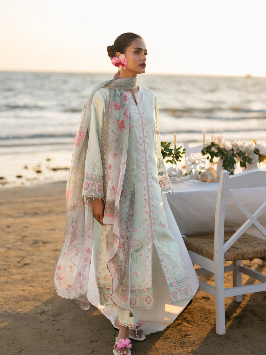 edenrobe Premium Unstitched Embroidered Cambric 3Pc Suit EWU6V2-33445