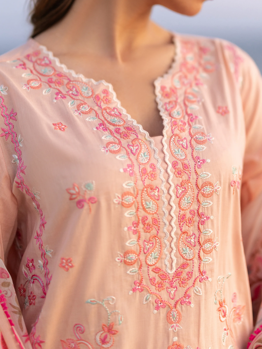 edenrobe Premium Embroidered Lawn Unstitched 3Pc Suit EWU6V2-33447