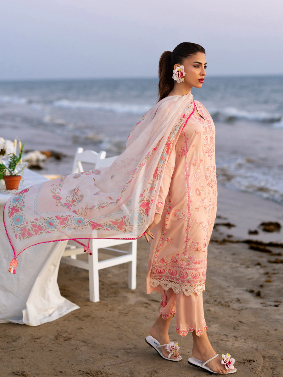 edenrobe Premium Embroidered Lawn Unstitched 3Pc Suit EWU6V2-33447