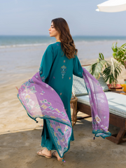 edenrobe Premium Unstitched Embroidered Cambric 3Pc Suit EWU6V2-33450