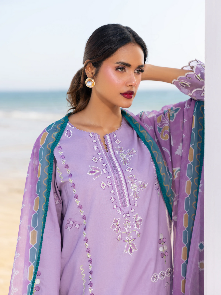edenrobe Premium Unstitched Embroidered Cambric 3Pc Suit EWU6V2-33451