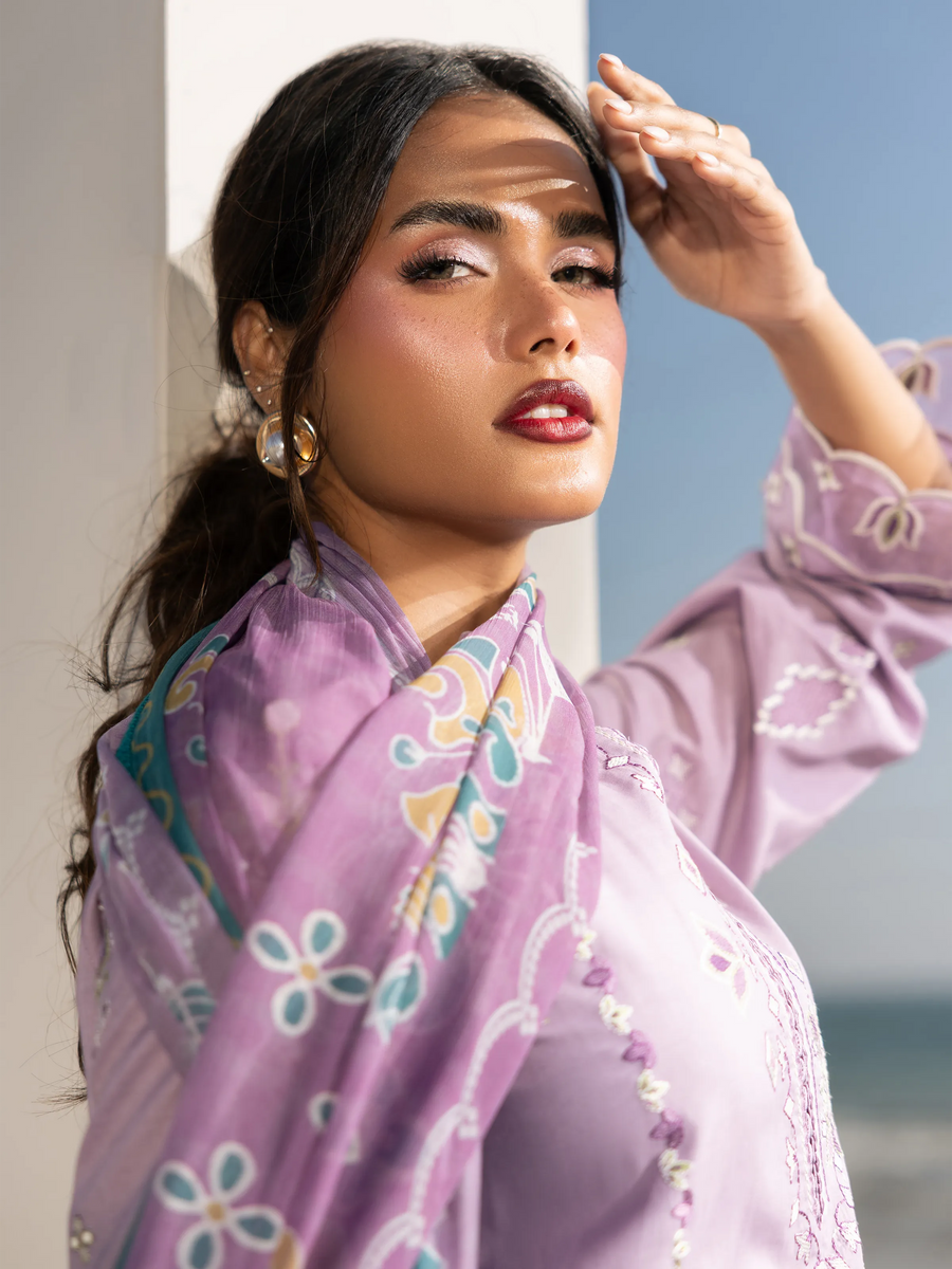 edenrobe Premium Unstitched Embroidered Cambric 3Pc Suit EWU6V2-33451