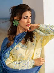 edenrobe Premium Unstitched Embroidered Cambric 3Pc Suit EWU6V2-33453