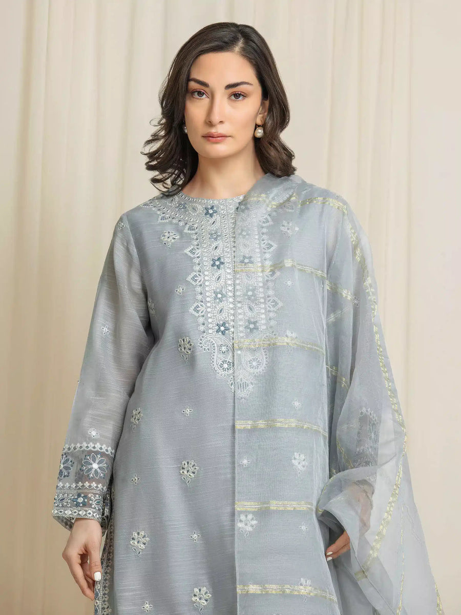 edenrobe Festive Unstitched Embroidered Munar 3Pc Suit EWU6V21-32061