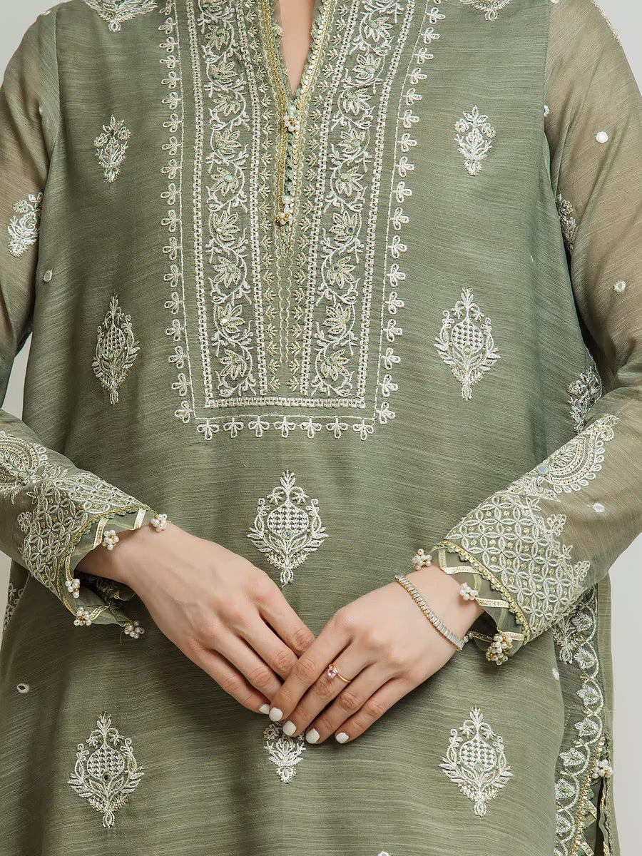 edenrobe Premium Festive Unstitched Munar 3Pc Suit EWU6V21-32063